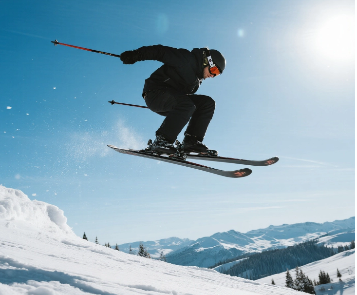 双板滑雪板在空中技巧中的表现